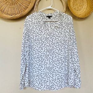 Banana Republic Black & White Polka Dot Blouse L